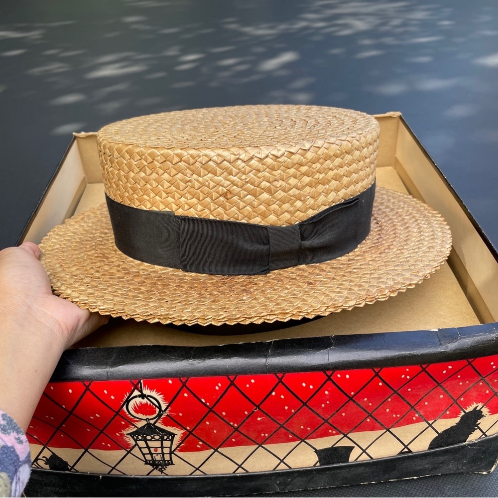 VINTAGE WORMSER STRAW HAT  SIZE 7 1/4